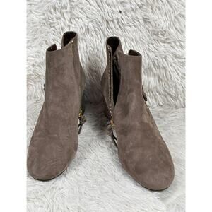 Cole Haan Grand.OS Boots Womens 9.5B Brown Suede Ankle Block Heel Booties
